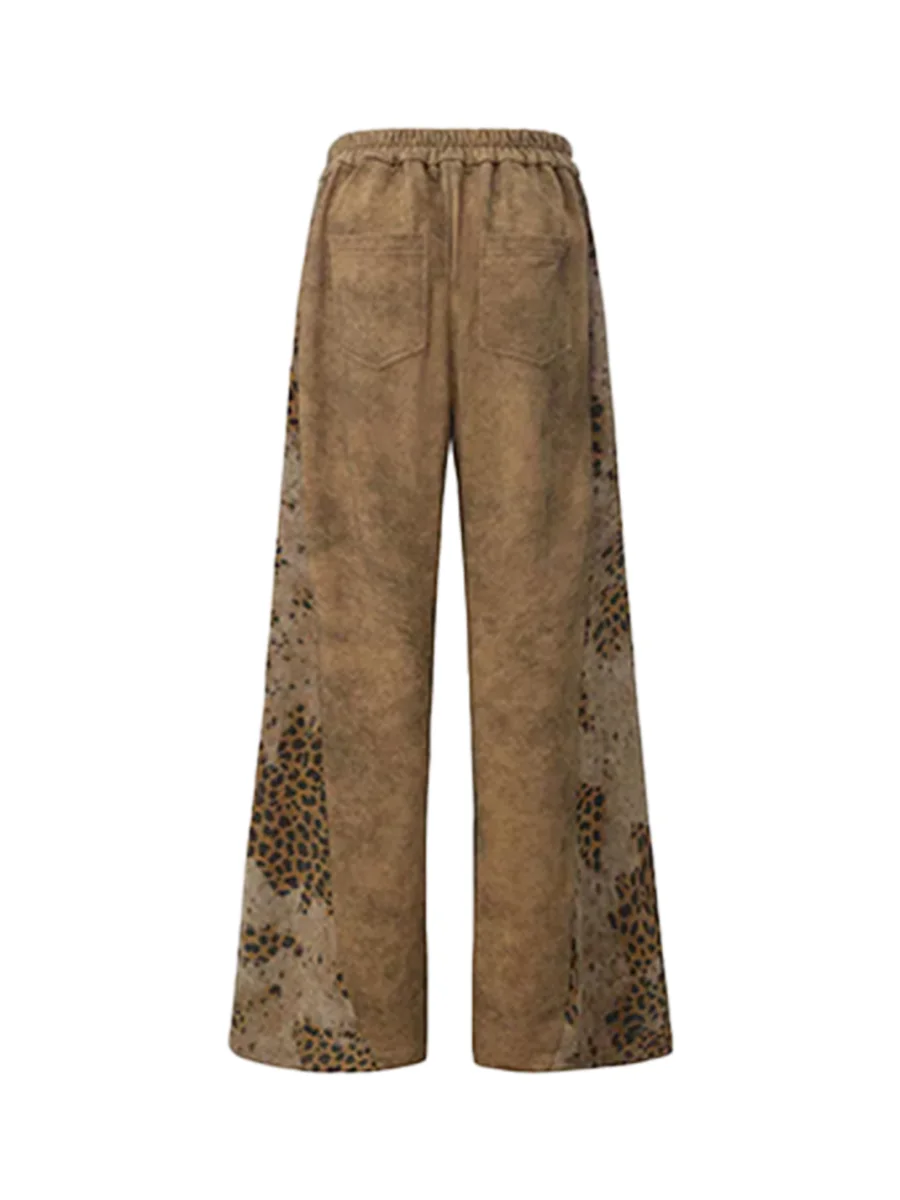 24ans online | Pink Brown Leopard Panel Sweatpants - 2