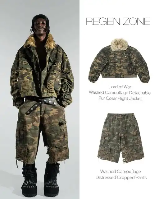 Psylos1Trending 🗝️ The camouflage trend is making a comeback ！ Military classic elements are once again a headlong anti-war, anti-mainstream craze with the addition of 24 years of destruction style. Psylos1 Innercirclers puts a new spin on camouflage prints. More Details 🔗 in bio #psylos1 #psylos1me #psylos1andme #camouflaged #streetwear #grungestyle #dirtyfit #cleanfit #streetstyle #fashionstyle #ootd #readytowear #newarrivals (2/4)
