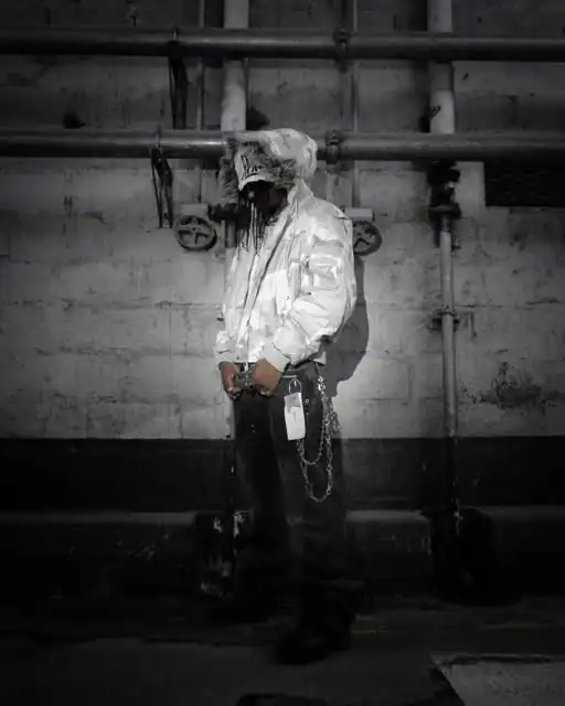 How to wear opium style？ @hellcatkenny00 wear STEEPC grey-and-white camouflage fur collar N2B jacket worldwide shipping🌍 #yvl #carti (5/7)